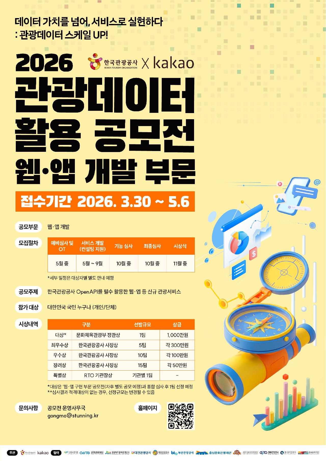 2026 관광데이터 활용 공모전(웹·앱 개발 부문)